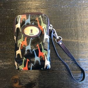 Fossil Giraffe Patterned Wristlet